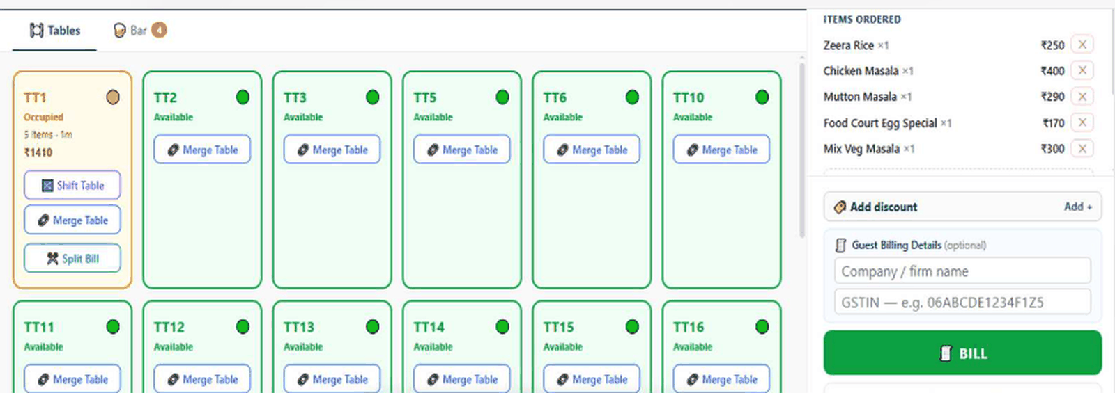 billing software for restaurant free